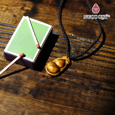 Mặt dây chuyền hồ lô mắt hổ vàng nâu mệnh thổ, kim - Ngọc Quý Gemstones