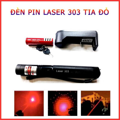 Đèn Pin Laser Tia Xanh Hoặc Tia Đỏ Kèm Pin Và Sạc