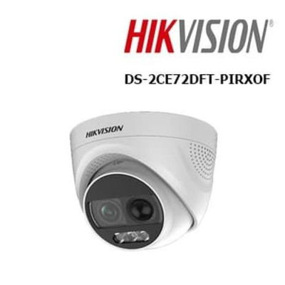 CAMERA HD-TVI COLORVU HIKVISION DS-2CE72DF3T-PIRXOS 2Mp CÓ MÀU ĐÊM và Đèn Báo Động - Hàng chính hãng
