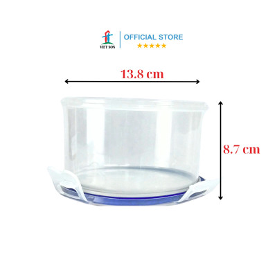 Hộp Tròn Đựng Thực Phẩm VIETSON 800ml Nắp Khóa 4 Cạnh Kín Hơi