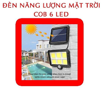 Đèn Năng Lượng Mặt Trời COB 6 Led Kèm Giá Đỡ Và Remote Điều Khiển