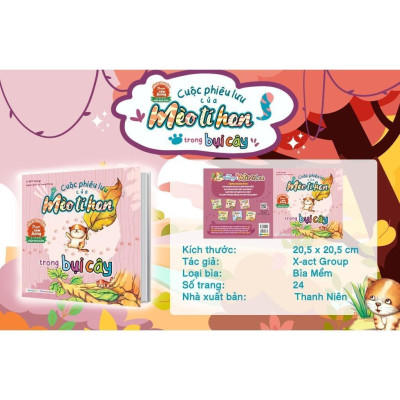 Sách - Cuộc Phiêu Lưu Của Mèo Tí Hon Trong Bụi Cây - 20 Stickers Con Vật Đáng Yêu - Megabook