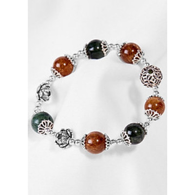 Vòng Thạch Anh Tóc Xanh Phối Thạch Anh Tóc Đỏ Ngọc Quý Gemstones