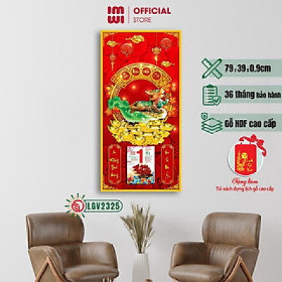 Lịch gỗ Phong thủy Tùy Hưu treo tường - 39cm x 79cm