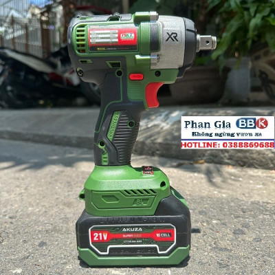 Máy Siết Bulong Pin AKUZA B350Pro Lực Siết 350N/m 21V - 2 Pin 10 Cell không chổi than - Bảo hành chính hãng