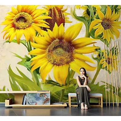 (HCM) Tranh dán tường 3d hoa hướng dương tranh có sẵn keo,dễ dán (có in theo kích thước yêu cầu)