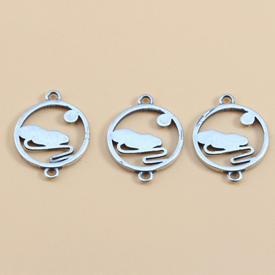 Combo 4 cái charm bạc khóa kết vòng hình mây mờ - Ngọc Quý Gemstones