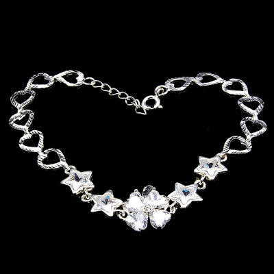 Vòng tay BẠC HIỂU MINH LTU446S mix họa tiết đính đá thời thượng trang sức bạc thật 925 