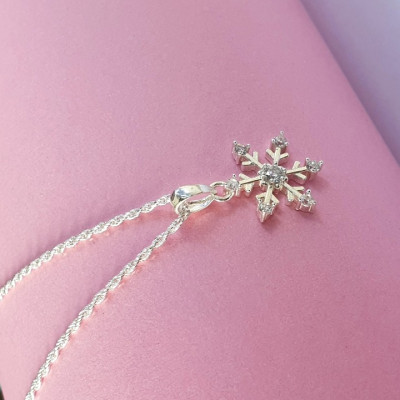 Dây Chuyền Vòng Cổ Bạc 925 Hình Bông Tuyết Đính Đá Tinh Tế BẠC HIỂU MINH DMD467