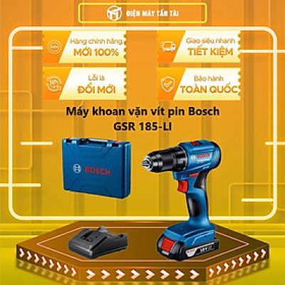 Máy khoan vặn vít dùng pin Bosch GSR 185-LI và Phụ kiện