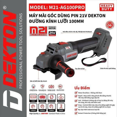 MÁY MÀI GÓC DÙNG PIN  M21-AG100PRO DEKTON -HÀNG CHÍNH HÃNG