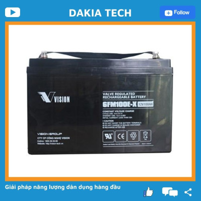 Ắc quy Vision 6FM100E-X 12V 100Ah