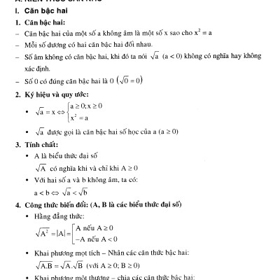 NÂNG CAO VÀ PHÁT TRIỂN ĐẠI SỐ 9_KV