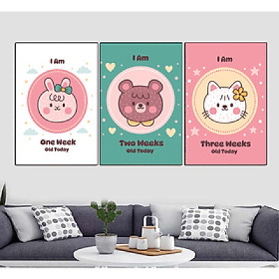 {HCM}Tranh treo tường tranh trang trí lớp học tiếng anh cho bé 2 tặng kèm đinh 3 chân