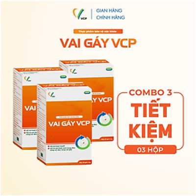 [COMBO 3] TPBVSK Vai Gáy VCP - Hỗ trợ cải thiện tình trạng đau cứng cổ, đau vùng vai gáy - Hộp 20 gói