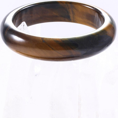 Vòng thạch anh mắt hổ vàng nâu bản hẹ ni 60 mệnh thổ, kim - Ngọc Quý Gemstones