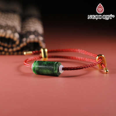 Vòng tay đá cẩm thạch khắc họa tiết hạt 10mm mệnh hỏa, mộc - Ngọc Quý Gemstones