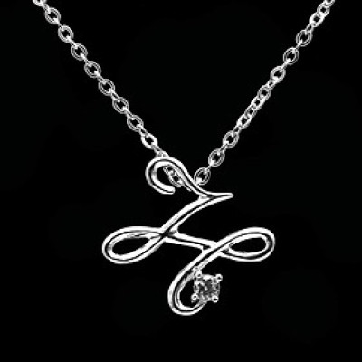 Dây Và Mặt Dây Chuyền Nữ Bạc Hiểu Minh CC001.H - Chữ H - Bảo Hành Vĩnh Viễn ( Hàng Chính Hãng )