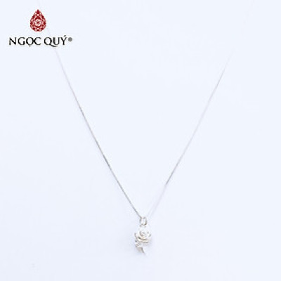 Dây chuyền bạc mặt hoa hồng - Ngọc Quý Gemstones