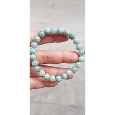 Vòng chuỗi đá cẩm thạch tự nhiên xanh ngọc nhẹ nhàng đẹp sang may mắn Size vòng hạt 8mm Hợp nữ mệnh Thủy Mộc hỏa rẻ đẹp