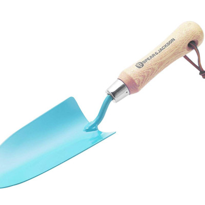 Bộ dụng cụ làm vườn 3 món cán gỗ COLOURS3PS S&J: xẻng xúc đất và chĩa ba làm vườn