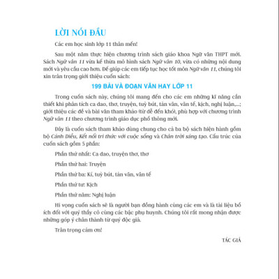 Sách - 199 Bài Và Đoạn Văn Hay Lớp 11 - Biên Soạn Theo Chương Trình GDPT mới - ndbooks
