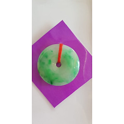 Mặt dây chuyền Đồng Điếu A Đẹp  Đá Ngọc cẩm thạch tự nhiên trắng xanh lý đều đẹp  Size 32mm x dầy 6mm Nữ bọc vàng đeo đẹp sang may mắn tài lộc ạ