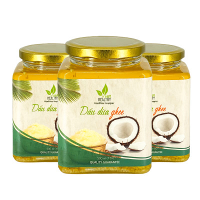 Dầu Dừa Ghee Lên Men Tách Lạnh Tinh Khiết VietHealthy 500ml