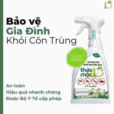 Diệt Côn Trùng Gián, Kiến, Kiến Ba Khoang, Muỗi, Ruồi, Mọt 100% Sinh Học Thảo Mộc Hương Sả Chanh Chai Xịt 500ml An Toàn Cho Sức Khỏe Em Bé Và Người Già