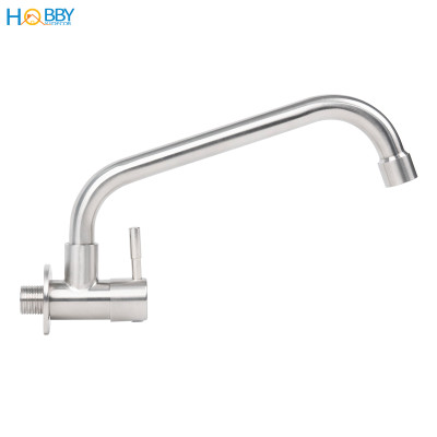 Vòi rửa chén gắn tường cấp lạnh inox 304 ren 21mm Hobby home decor VT3