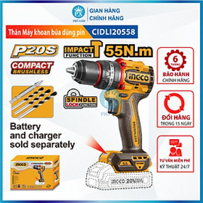 Máy khoan pin 20V ba chức năng Ingco CIDLI20558