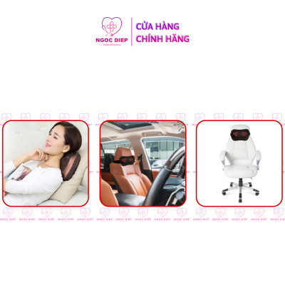 Gối Massage Nhiệt Hồng Ngoại OROMI ORM-755 - 6 Bóng xoay - Mát xa Cổ Vai Gáy, Thắt Lưng