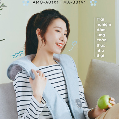 Máy Massage Vai Gáy Bear Mát Xa Đấm Lưng Làm Nóng Bằng Hồng Ngoại Cao Cấp MA-B01V1-Hàng Chính Hãng