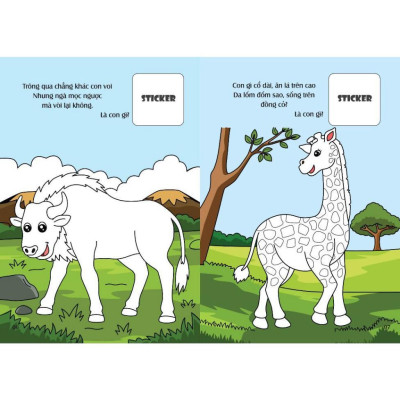 Sách - Bé Tô Màu - Khám Phá Châu Phi Hoang Dã - 20+ Hình Dán Sticker - Việt Thư