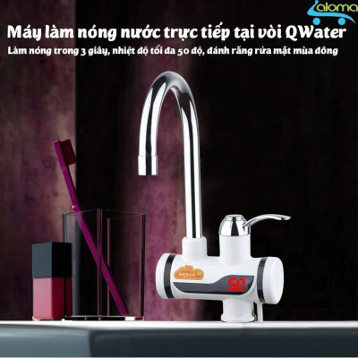 Máy Nước Nóng Lạnh Lắp Đặt Tại Vòi Rửa Bát Loại Tốt, Vòi Nước Nóng Lạnh Trực Tiếp Cảm Biến Chống Giật An Toàn, ĐÈN TRANG TRÍ