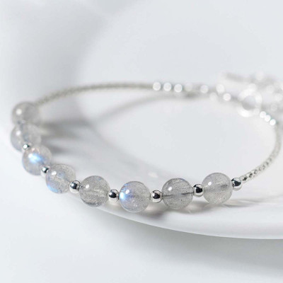 Vòng tay bạc đá xà cừ mệnh thủy, kim - Ngọc Quý Gemstones