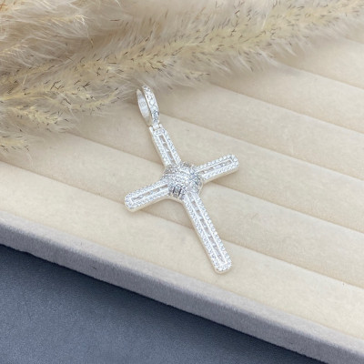 Mặt Dây Chuyền Nam Bạc 925 Hình Thánh Giá Đính Đá Bạc Hiểu Minh MDN484