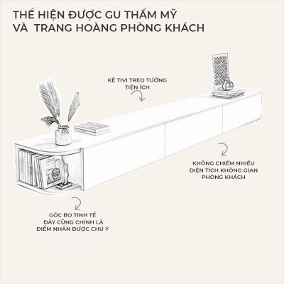 Kệ tivi treo tường thông minh thiết kế đẹp phong cách hiện đại thương hiệu IGA - GP326