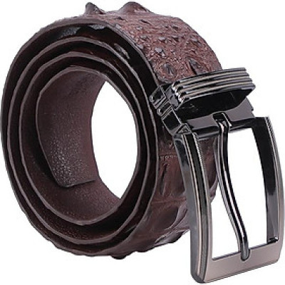 Thắt Lưng Nam Da Cá Sấu Nguyên Con Bản Lớn Đầu Kim Huy Hoàng HT4769 - Nâu Đất