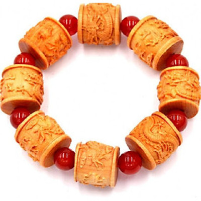 Vòng tay chuỗi trụ rồng gỗ hoàng đàn TRVTM8