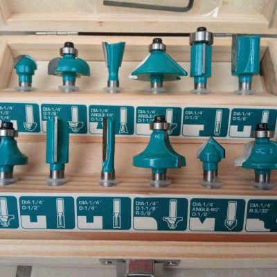 BỘ 12 MŨI PHAY GỖ 1/4"(6.3MM) TOTAL TACSR0104121