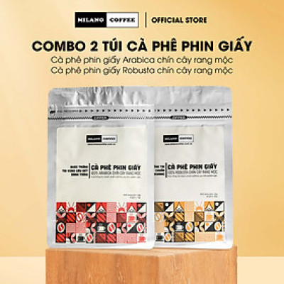 Combo 2 túi cà phê phin giấy Robusta và Arabica - Milano Coffee (60g x 2 túi)