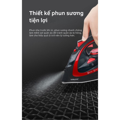Bàn ủi hơi nước cầm tay không dây cao cấp SoKANY SK-9518 thiết kế đặc biệt chống nhỏ giọt, ủi phẳng mọi loại vải - HÀNG CHÍNH HÃNG