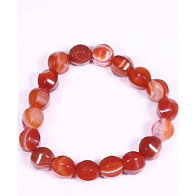 Vòng tay Đá mã não (Agate) đỏ viên lục giác 9x10mm mệnh hỏa, thổ - Ngọc Quý Gemstones