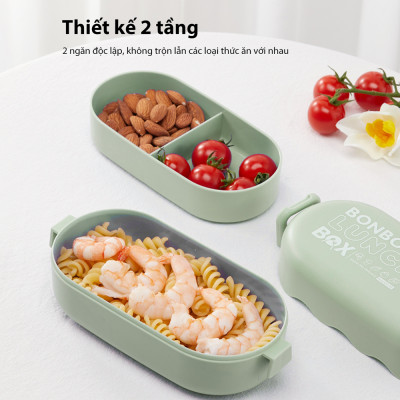 Hộp cơm 2 tầng BONBOX BTW30301 - Hàng chính hãng