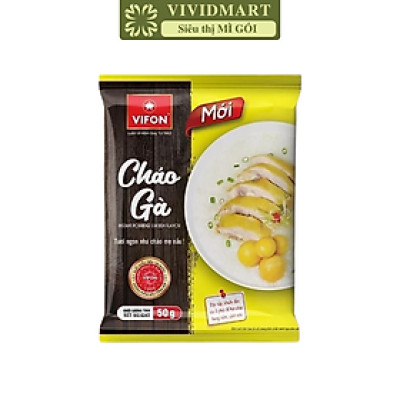 VIFON - Cháo Vifon 50g hương vị Gà, Vifon Cháo gà Vifon Cháo ăn liền Vifon, Cháo Vifon gói nhỏ (50g/gói)