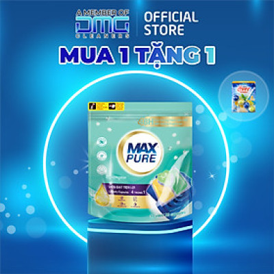 Túi viên giặt Maxpure Hương Huyền Thoại 30v tặng vỉ viên treo bồn cầu Evershine hương Chanh