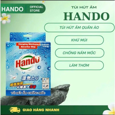 Hộp 5 túi hút ẩm chống mốc treo tủ quần áo tủ giày dép tủ bếp Hando 5x50Gr