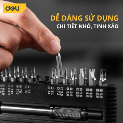 Bộ Tua Vít Đa Năng Từ Tính Deli Nhiều Chi Tiết Cao Cấp Chính Hãng - Thiết Kế Hiện Đại, Đầu Vít Nam Châm Dễ Dàng Sử Dụng - DL240025B