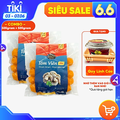 Combo 2 gói Tôm viên Tâm Lợi 500 gram, loại cao cấp - Hương vị tự nhiên  - Giao nhanh trong 3h 